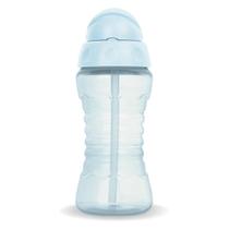 Garrafa agua Infantil Escolar Pimpolho Com Canudo Silicone 270ml Para Criança Menino Masculino Azul