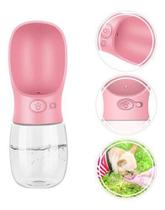 Garrafa Agua Pet Passeio 350ml Bebedouro Com Trava Nao Vaza Rosa