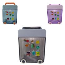 Garrafa Água Squeeze Infantil Mala De Viagem Adesivos 450ml Garrafa Água Squeeze Infantil Mala De Viagem Adesivos 450ml