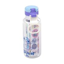 Garrafa Água Stitch Disney 600ml Tampa Abre Fácil Adesivos