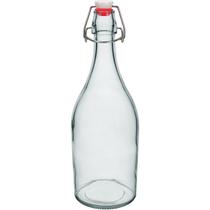 GARRAFA ÁGUA SUCO LEITE HOME&CO COM TRAVA NA TAMPA VIDRO 1L 29x9x9cm TRANSPARENTE