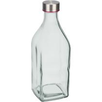 GARRAFA ÁGUA SUCO LEITE HOME&CO VIDRO 1 LITRO 25x9x9cm TRANSPARENTE COM TAMPA