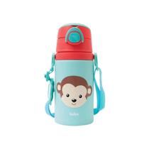 Garrafa Alumínio Infantil Canudo 450ml Animal Fun Macaco Buba