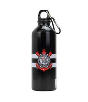Garrafa Alumínio Preta Com Prendedor 500ml - Corinthians