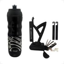 Garrafa Bike Squeeze Água Térmica + Suporte Caramanhola C/ Chaves Multi Funções Absolute
