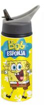 Garrafa bob esponja alumínio 600ml tampa e canudo de silicone Garrafa bob esponja alumínio 600ml tampa e canudo de silicone