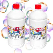 Garrafa Bolas de Sabão Refil 2 Litros Líquido p/ Brinquedos Lançadores de Bolhas Garrafa Bolas de Sabão Refil 2 Litros Líquido p/ Brinquedos Lançadores de Bolhas