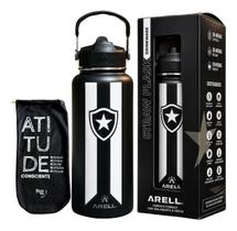 Garrafa Botafogo Oficial Arell Térmica Premium 946ml - Kit Preto E Branco
