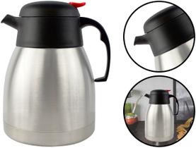 Garrafa Bule Térmico 1 Litro Café Chá Quente Frio Parede Dupla Aço Inox Com Bico Antigotas