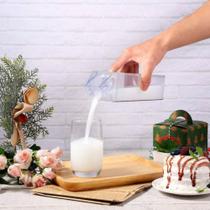 Garrafa Caixa de Leite 500ML Acrílico Transparente Elegante