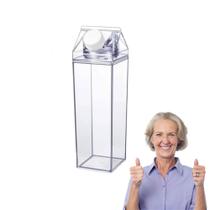 Garrafa Caixa de Leite de Acrílico 500ML suco água