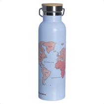 Garrafa CAMP Viagem 600ml Tampa em Bambu e Alça e Transporte