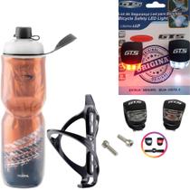 Garrafa Caramanhola Térmica 700ml Para Bicicleta + Suporte + Sinalizador