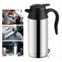 Garrafa Chaleira Termica 600ml Inox 12v Veicular Eletrica Caneca Aquecedor Portatil Copo Carro Barco Viagem Cha Cafe