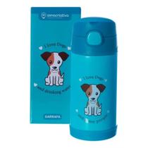 Garrafa Click Com Canudo 300ml I Love Dogs