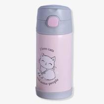 Garrafa Click Com Canudo I Love Cats 400ml