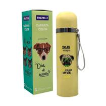 Garrafa Color Estampa Pet Inox 480Ml - Amarelo