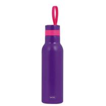 Garrafa color mor- 500 ml lilás c/ rosa