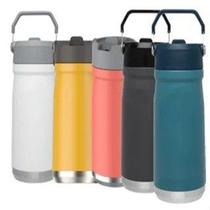 Garrafa Com Alça E Bico 550ml Aço Inox Branca Super Vedação Garrafa Com Alça E Bico 550ml Aço Inox Branca Super Vedação