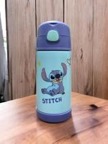 Garrafa com Canudo e Alça Material Inoxidável 300ml Stitch