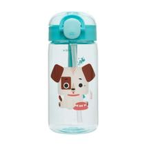 Garrafa Com Canudo Pacific Kouii 460ML Cachorro Théo Azul Garrafa Com Canudo Pacific Kouii 460ML Cachorro Théo Azul