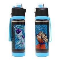Garrafa Com Trava Goku e Frieza 600ml Plástico Oficial Toei - Clube Comix Garrafa Com Trava Goku e Frieza 600ml Plástico Oficial Toei - Clube Comix