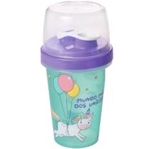 Garrafa Copo C/ Tampa Shakeira Infantil Unicórnio 320ml