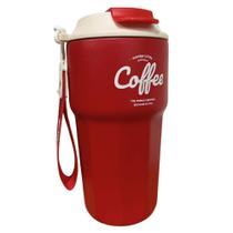 Garrafa Copo Térmico Anti-vazamento Inox Café Premium 420ml vermelho