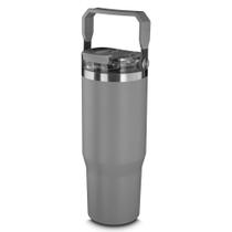Garrafa Copo Térmico Parede Dupla em Aço Inox Cinza 950ml Garrafa Copo Térmico Parede Dupla em Aço Inox Cinza 950ml