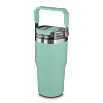 Garrafa Copo Térmico Parede Dupla Em Aço Inox Verde 650ml Garrafa Copo Térmico Parede Dupla Em Aço Inox Verde 650ml