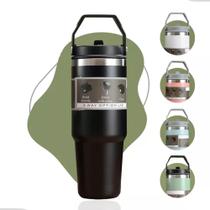 Garrafa Copo Térmico Sports Carro Inox Água 900ml Camping com canudo Preta - B-max tér 900ml térmico
