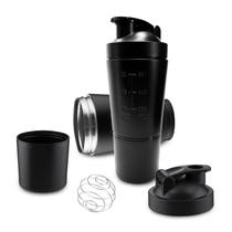 Garrafa Coqueteleira 750ml Shake Aço Inox Medidor c/ Copo -