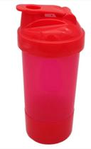 Garrafa Coqueteleira Shakeira 450ml com Esfera Misturadora e Compartimento Academia e Suplementos