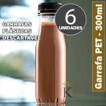 Garrafa cristal, transparente 06 unid de 300ml galvanotek