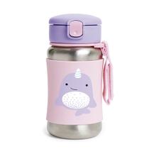 Garrafa de Aço Inox Baleia Narval Zoo Skip Hop Divertida e Colorida