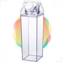 Garrafa De Acrílico Transparente Caixa Leite Portátil Geladeira Leite Suco Bebidas Água 500ml - Prime