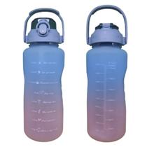 Garrafa de Água 2 Litros Squeeze Motivacional Tie Dye Com Frases em Inglês Galão de Água Fitness Com Canudo e Bico Antivazamento Ki-útil