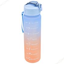 Garrafa De Água 750ml Colorida com Canudo Adesivos Academia Exercícios Físicos Treino Musculação Escola Antivazamento - Amana Store