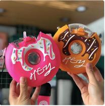 Garrafa De Agua Academia Rosquinha Canudo Infantil Kids