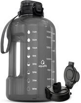 Garrafa de água AQUAFIT Aquafit 64 onças/1,9 L com marcador de tempo cinza