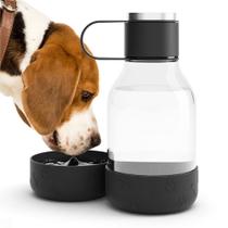 Garrafa de Água Asobu Tritan Black com Tigela para Cães - 1,5L