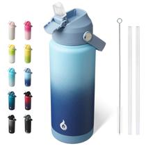 Garrafa de água BJPKPK isolada a vácuo 700mL com tampa de palha Garrafa de água BJPKPK isolada a vácuo 700mL com tampa de palha