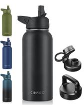 Garrafa de água CIVAGO Isolada 946mL em aço inoxidável com canudo