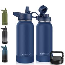 Garrafa de água CIVAGO isolada 950ml em aço inoxidável azul marinho Garrafa de água CIVAGO isolada 950ml em aço inoxidável azul marinho