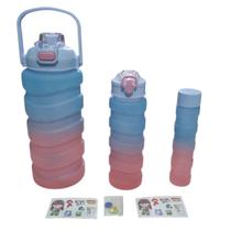 Garrafa De Água Colorida Ondulada Squeeze Academia 3 Em 1