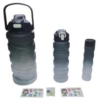 Garrafa De Água Colorida Ondulada Squeeze Academia 3 Em 1