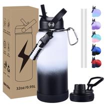 Garrafa de água CoolSub Isolada 946ml em aço inoxidável branca