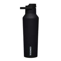 Garrafa de água Corkcicle Sport Canteen isolada 590mL preta fosca Garrafa de água Corkcicle Sport Canteen isolada 590mL preta fosca
