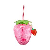 Garrafa De Água De Verão 500ml Com Canudo, Design Fofo De Morango, Abacaxi E Melancia, Para Leite,