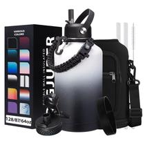 Garrafa de água DIGJUPER em aço inoxidável 1,9 L com alça Paracord
